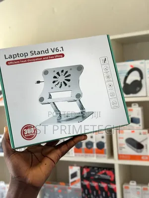 Metallic Swivel Laptop Stand With Cooling Fan