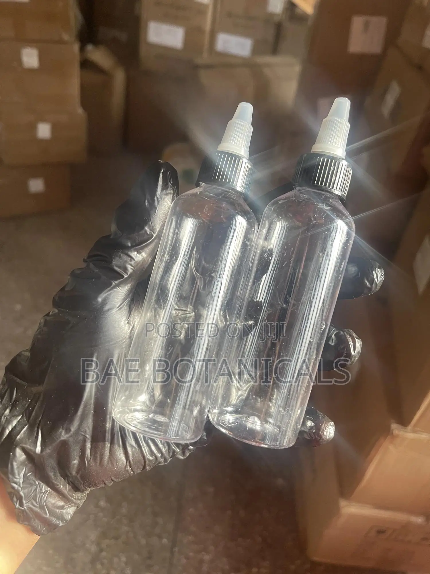 Transparent 100ml Applicator Bottle With Black Cover