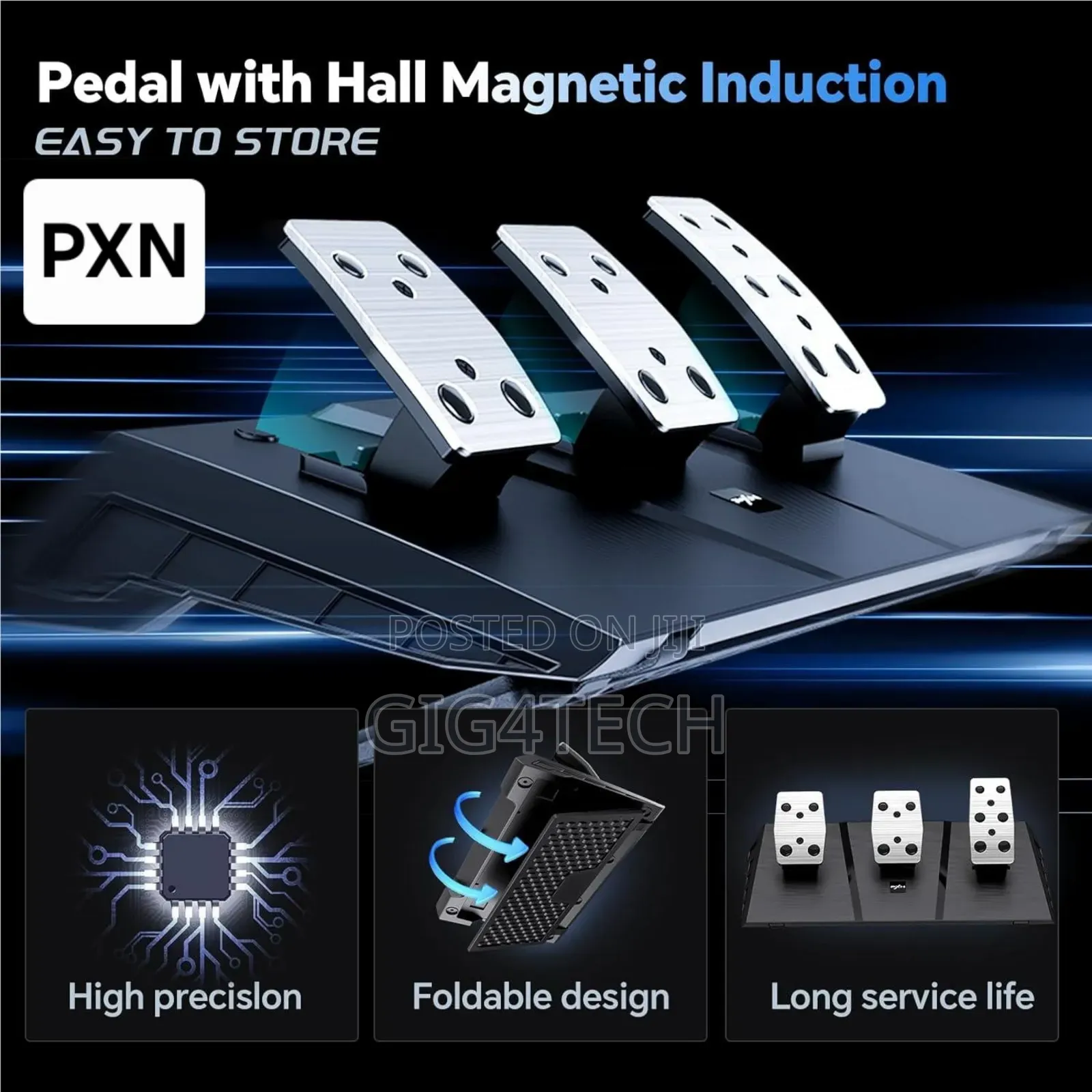 Pxn V9 Gen2 Gaming Racing Wheel With Magnetic Pedals Steering Wheel