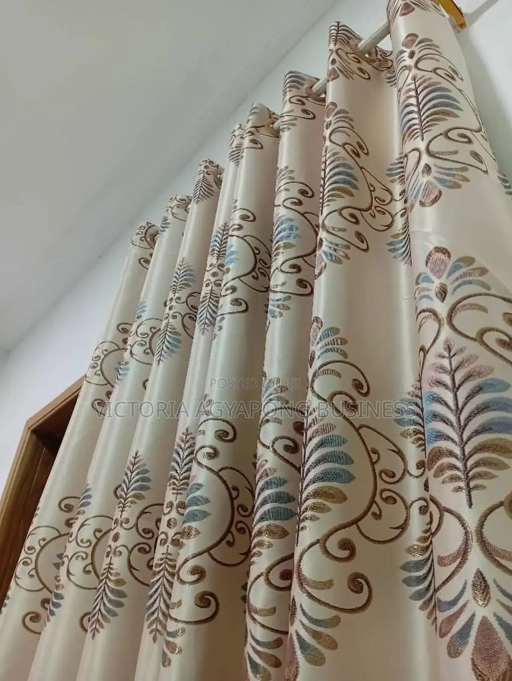 4 Yards 3in 1 Per a Set of Black Out Curtains Available