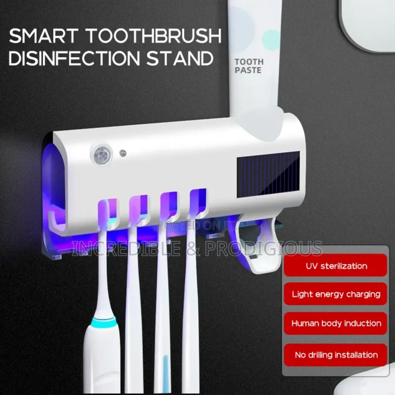 Sterilizer Chargeable Toothpaste Dispenser And Brush Holder