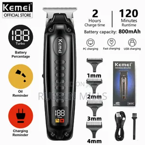 Kemei Km-1578 High Quality Beard Trimmer Shaving Machine - Black