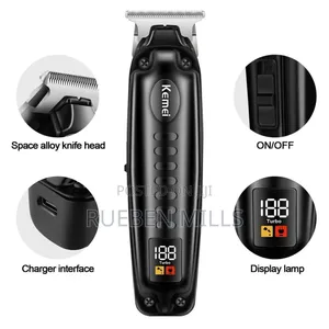 Kemei Km-1578 High Quality Beard Trimmer Shaving Machine - Black