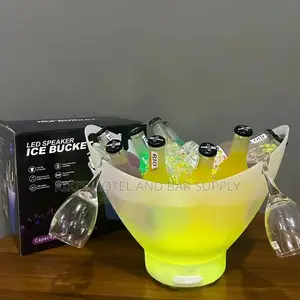 7l Led Light Champagne Bucket With Bluetooth Speaker