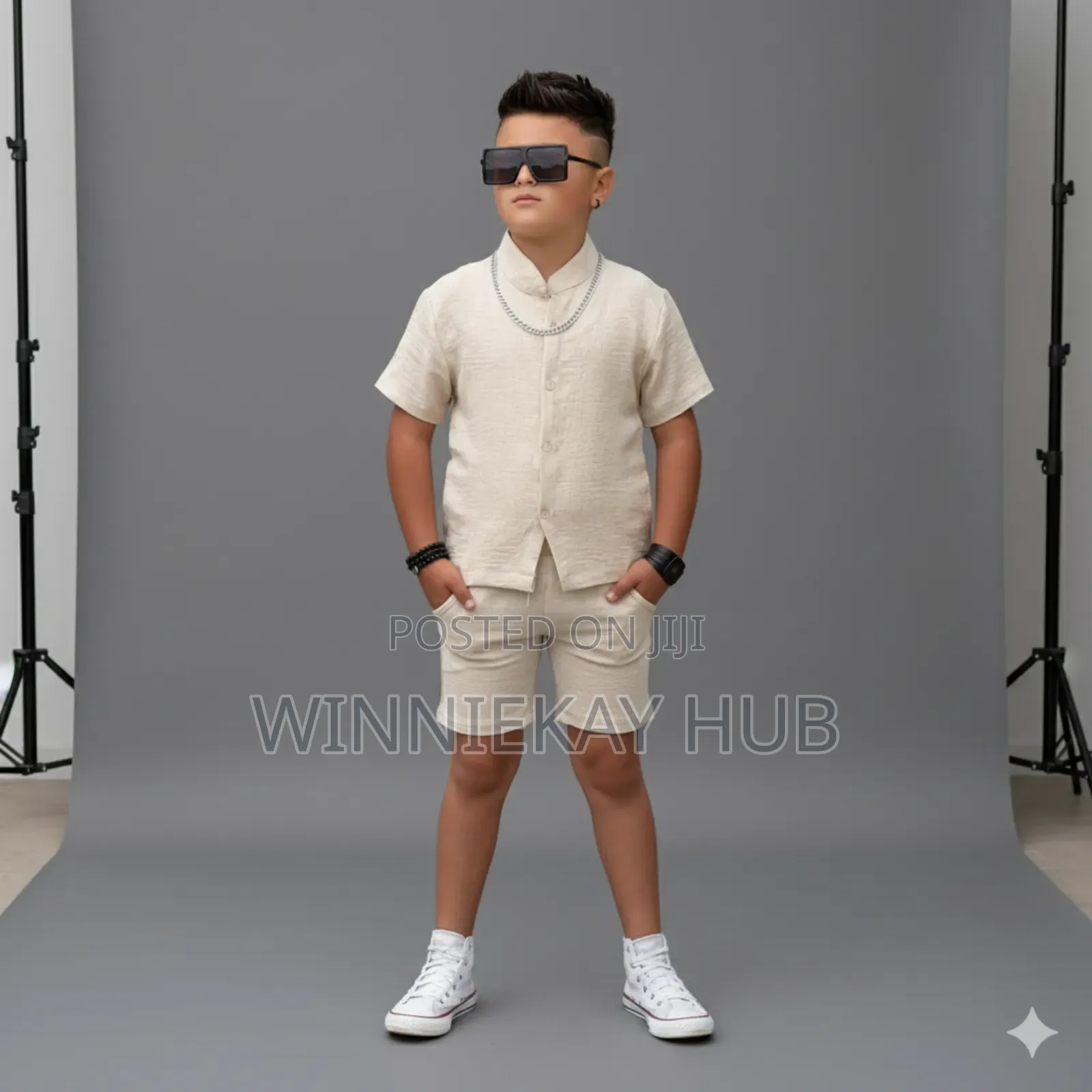 Boys' Chic Linen-Look Resort Set