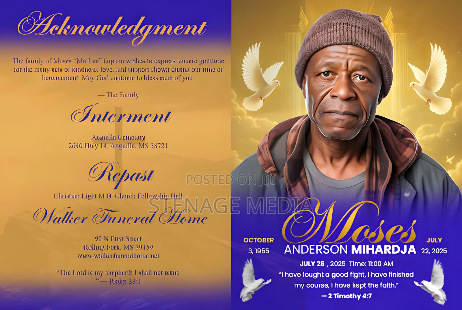Funeral Poster Memorial Printing | Stenage Media Ghana