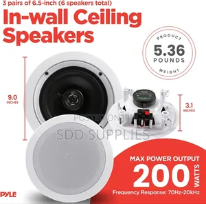 Pyle Passive Ceiling Speaker 6.5 Inch 200 Watts