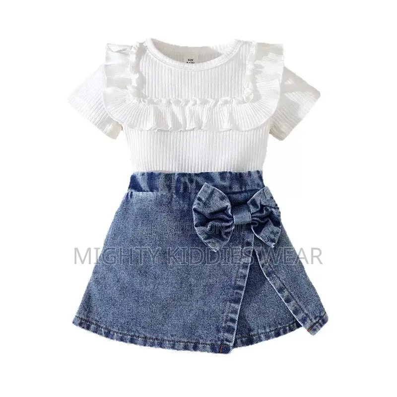 2pcs ' Casual Fashionable Short Sleeve Top and Skirt Set Ages 2-3yrs