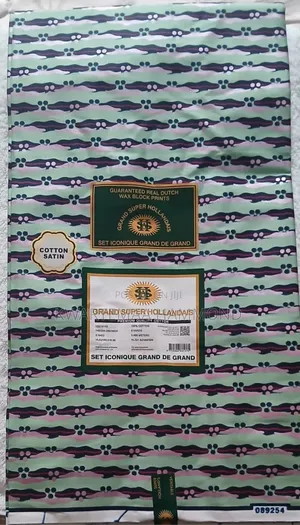 Quality 6 Yards Cotton Satin Holland Wax With Glitter