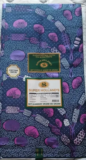 Quality 6 Yards Cotton Satin Holland Wax With Glitter