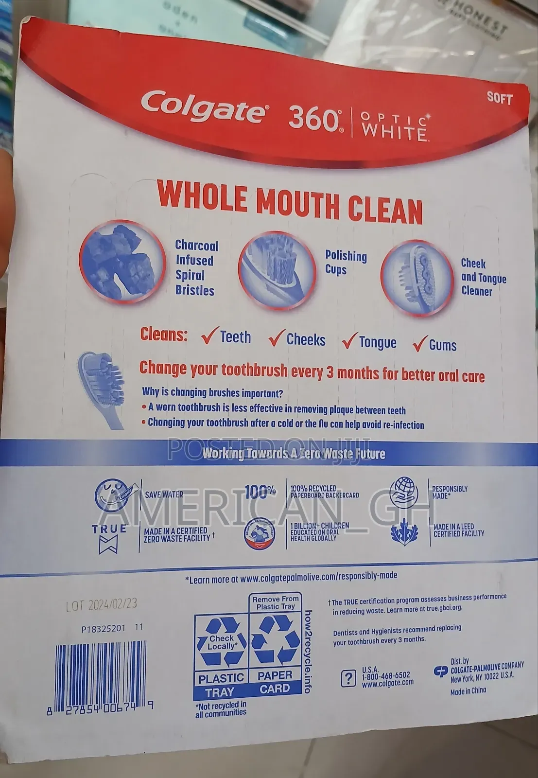 8 Pieces Colgate 360 Optic White Toothbrush