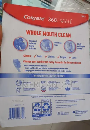 8 Pieces Colgate 360 Optic White Toothbrush