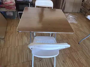Wooden Foldable Table With 2 Folding Chairs