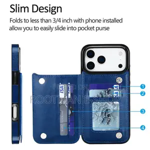 Max Leather Flip Wallet Card Holder Case for iPhone 17 Pro and Pro Max