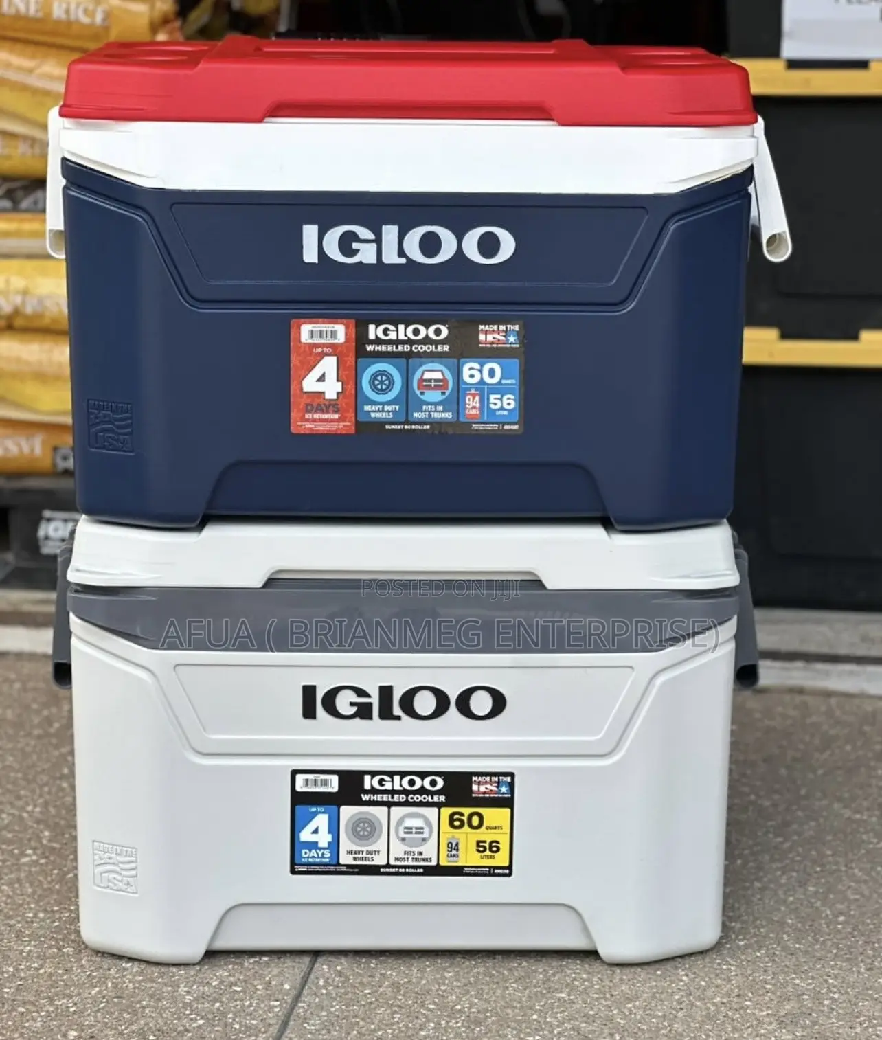 New Look Igloo 60qt Sunset Cooler Icechest Roller