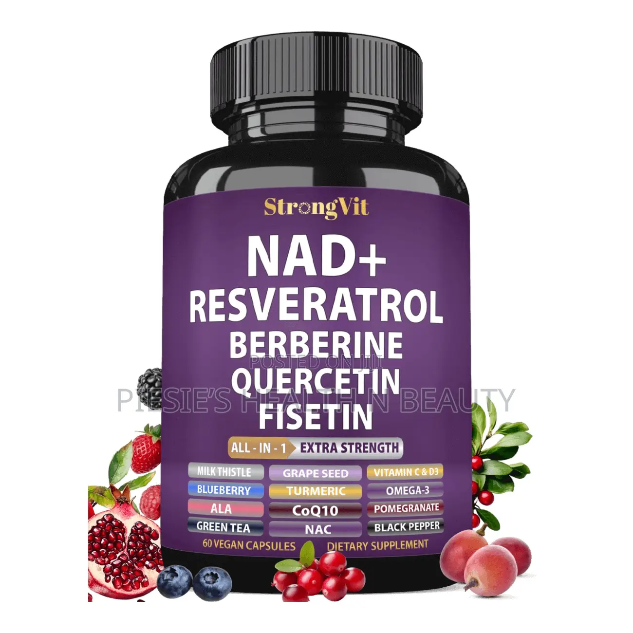 Strongvit Nad Resveratrol With Berberine Quercetin Coq10 Anti-Aging