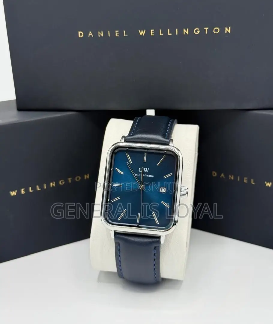 Rectangle Daniel Wellington Mesh Leather Strap Men’S Watch
