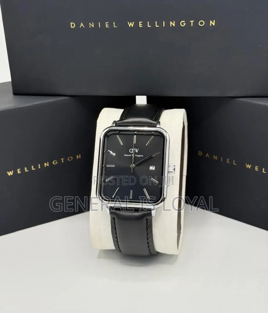 Rectangle Daniel Wellington Mesh Leather Strap Men’S Watch