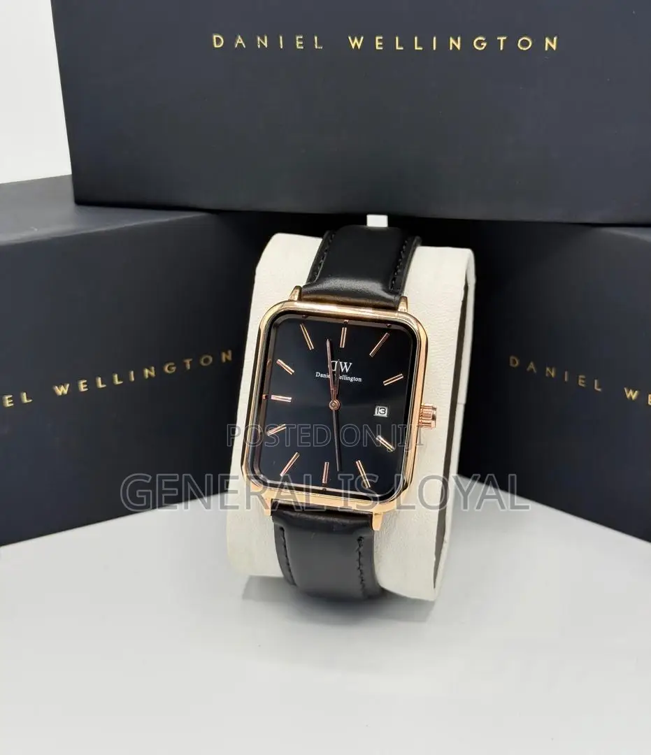 Rectangle Daniel Wellington Mesh Leather Strap Men’S Watch
