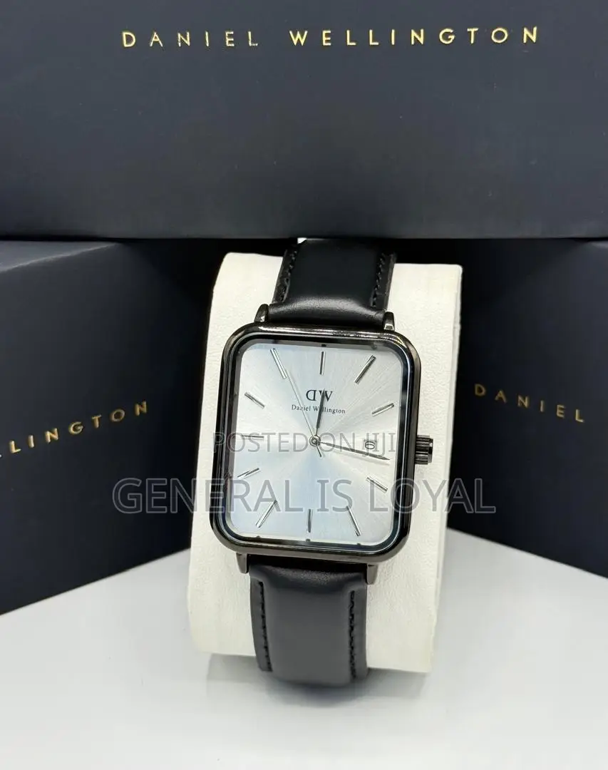 Rectangle Daniel Wellington Mesh Leather Strap Men’S Watch