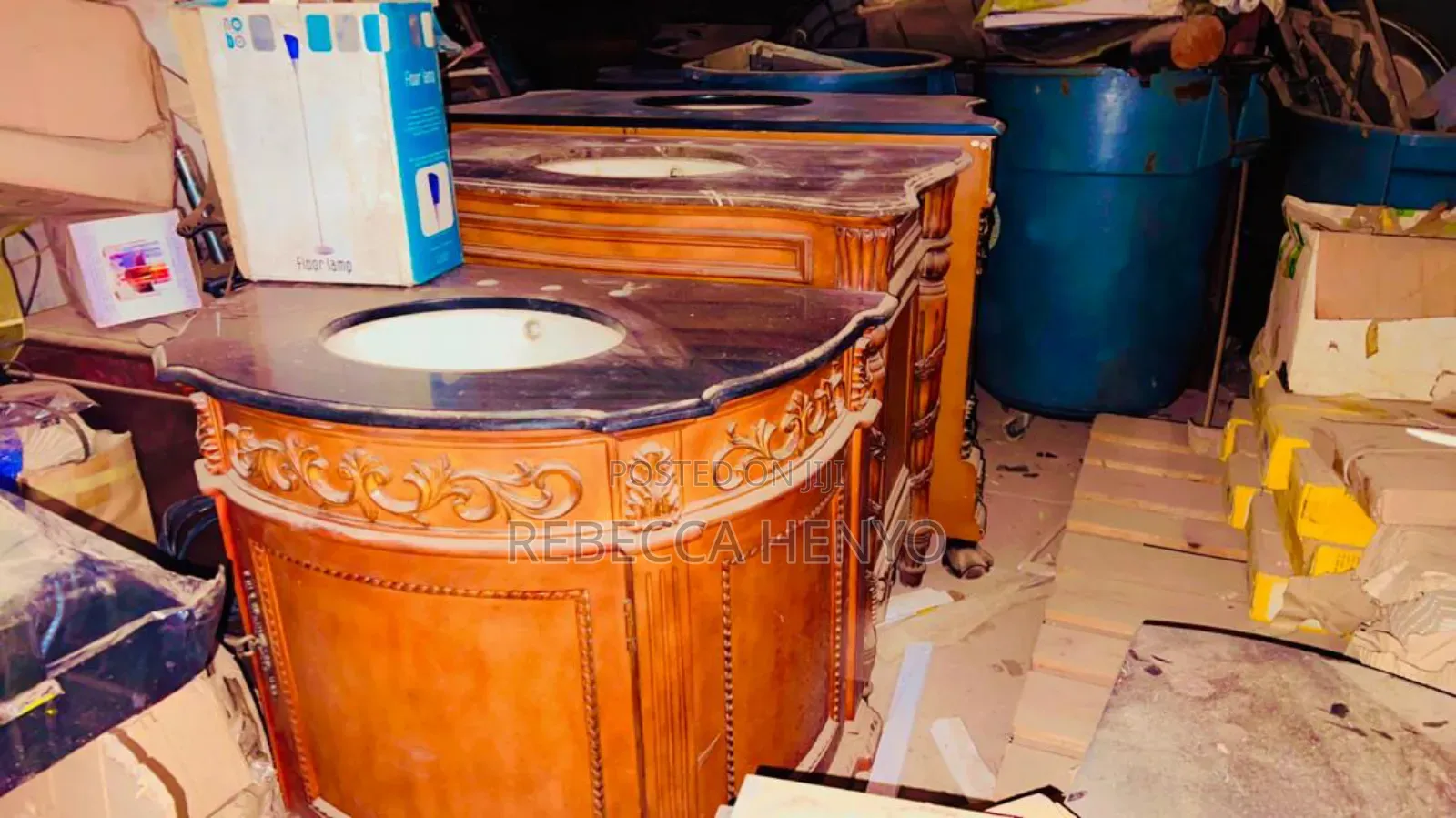 Luxury Cabinet Sink With A Marble Surface
