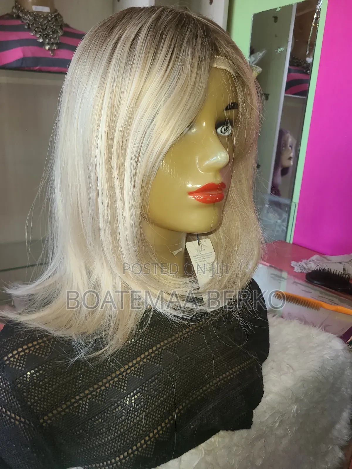 Straight Fibre Hair Blonde Wig