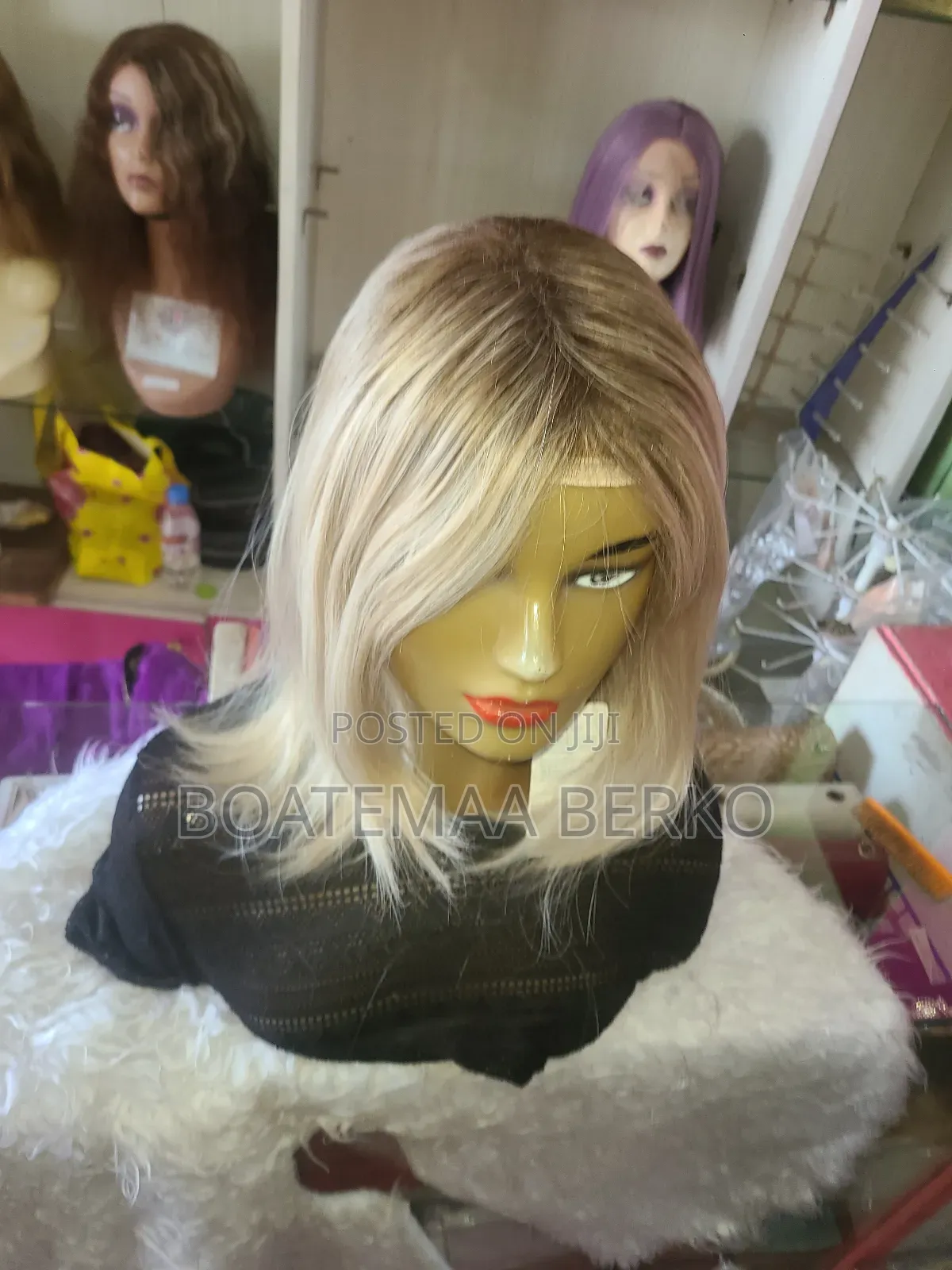 Straight Fibre Hair Blonde Wig