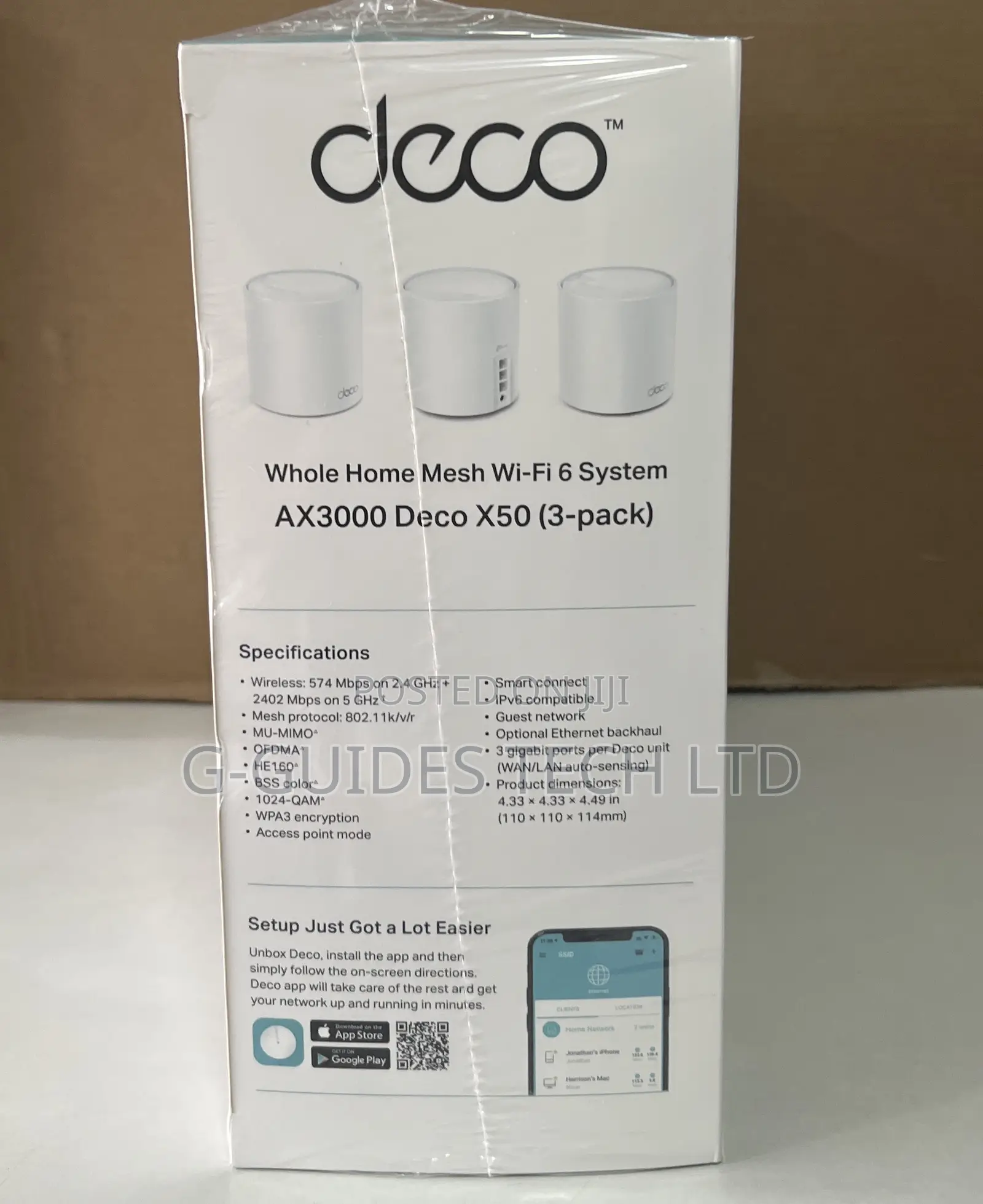 Tp-Link Deco X50 Ax3000 Whole Home Mesh Wifi 6 System 3-Pack