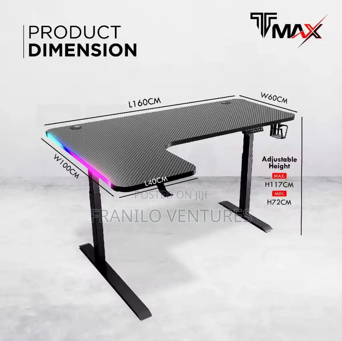 1.6m L-Shaped Electric Adjustable Desk