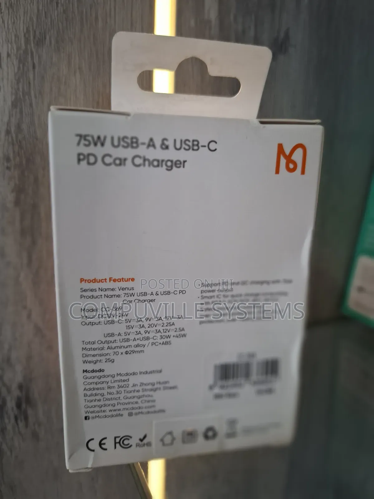 McDodo 75w Usb-a Usb-C Pd Car Charger