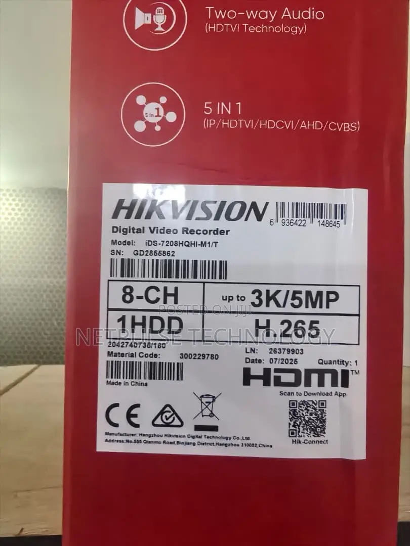 Hikvision 8-Channel Acusense Hybrid DVR -Ds-7208hghi-M1/T