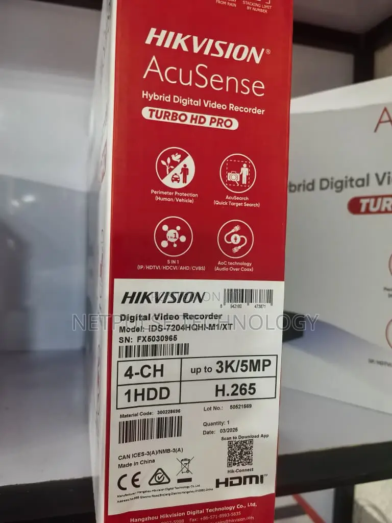 Hikvision 4-Channel Hybrid DVR - Ids-7204hqhi-M1/Xt