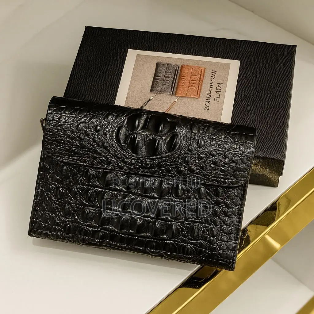 Genuine Leather Men’S Crocodile Clutch Bags