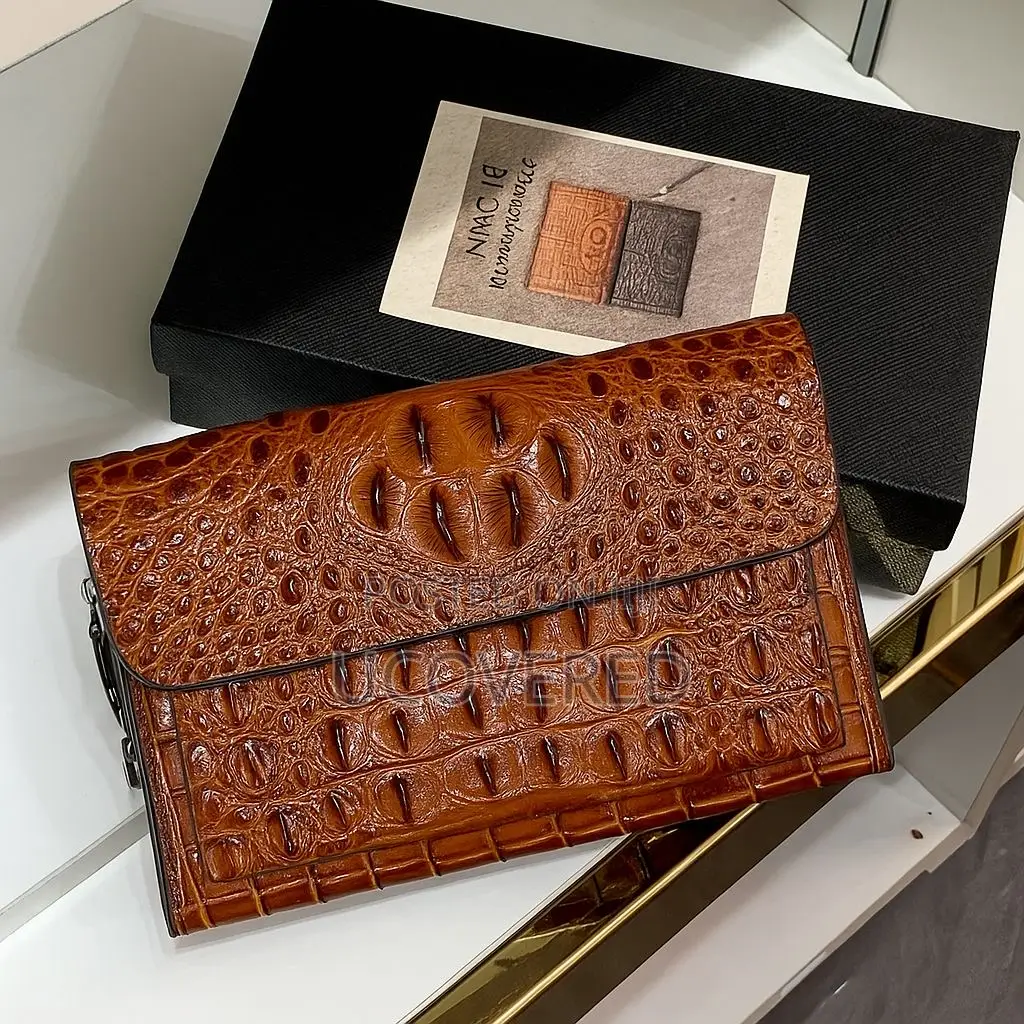 Genuine Leather Men’S Crocodile Clutch Bags
