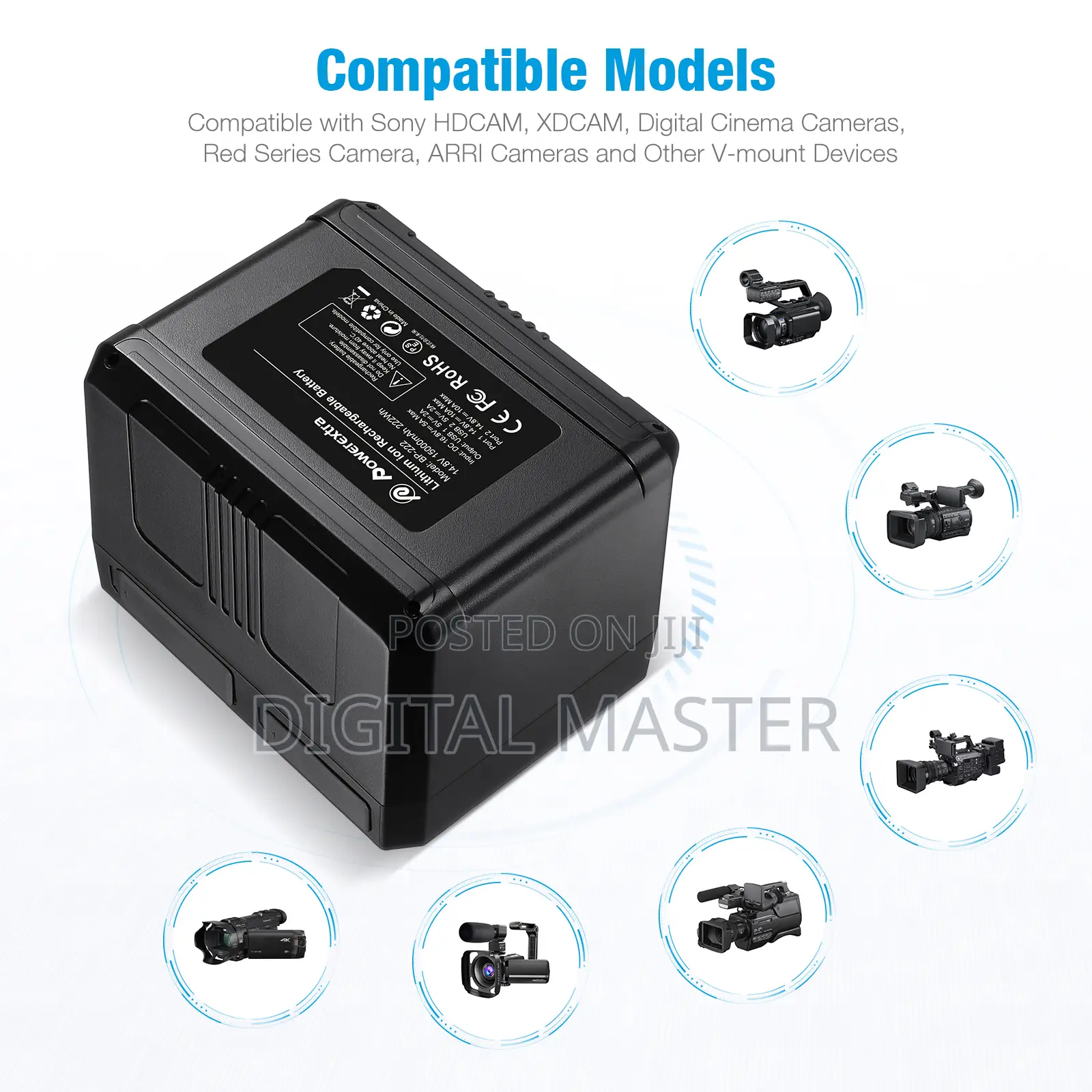 V-mount/V-lock Battery - 222wh 14.8v 15000mah Rechargeable Battery