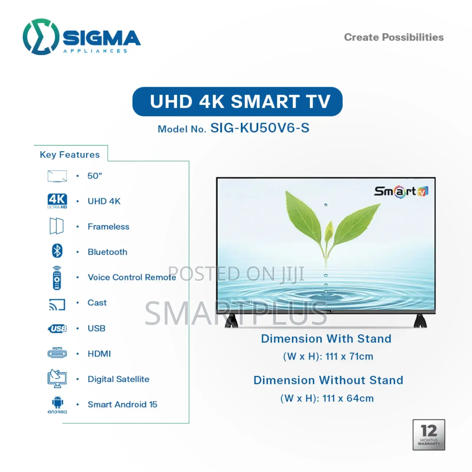 Sigma 50 Inch Smart Uhd Sig-Ku50v6-S Television