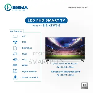 Sigma 43 Inch Smart Led Sig-K43v6-S Television