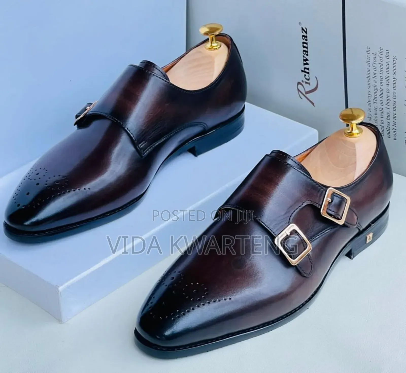 Executive Richwanaz Coffee Brown Leather Shoes