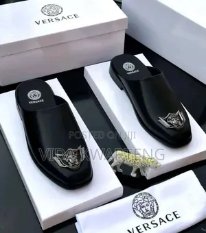 Original Classic Versace Black Half Shoe