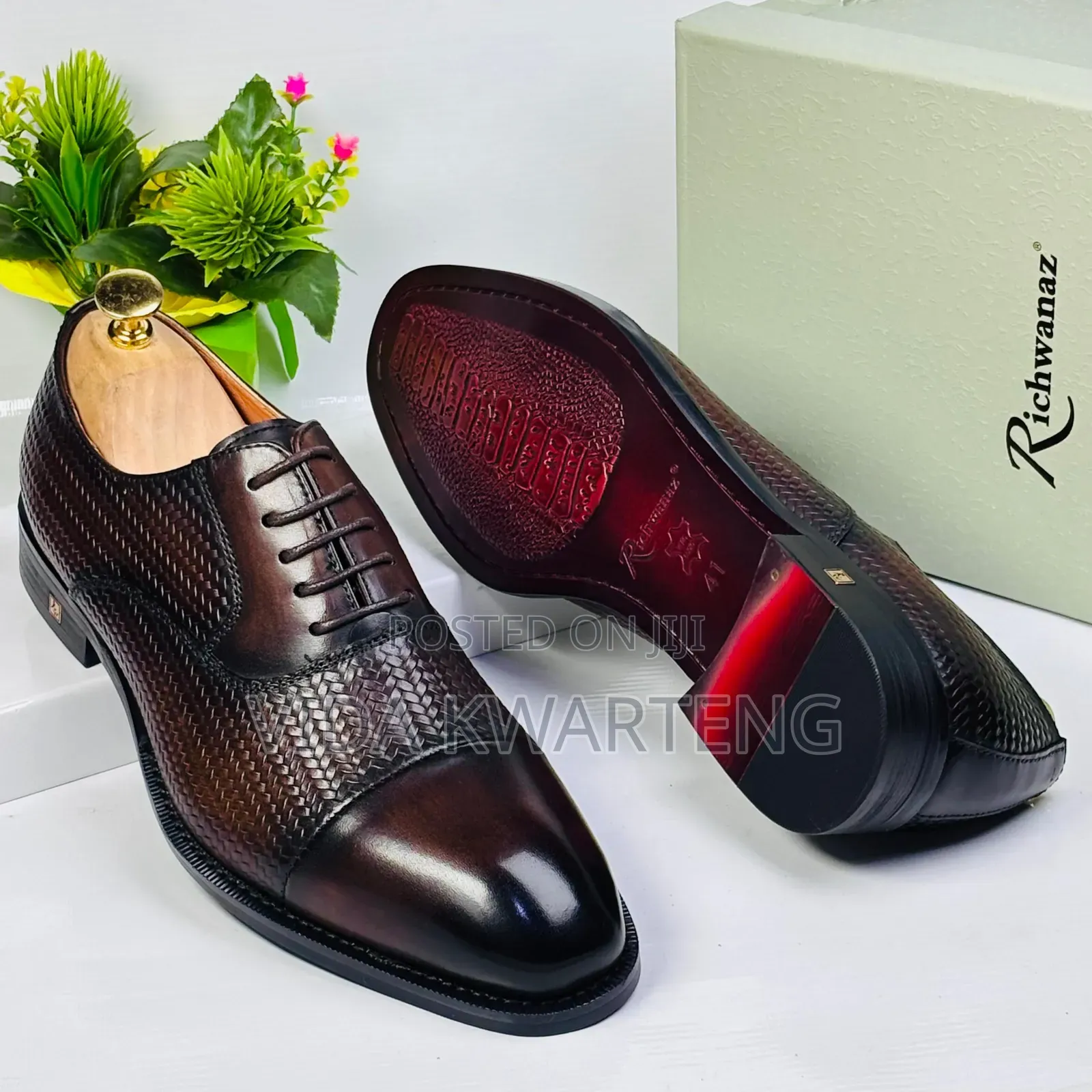 Richwanaz Coffee Brown Lace Up Shoes
