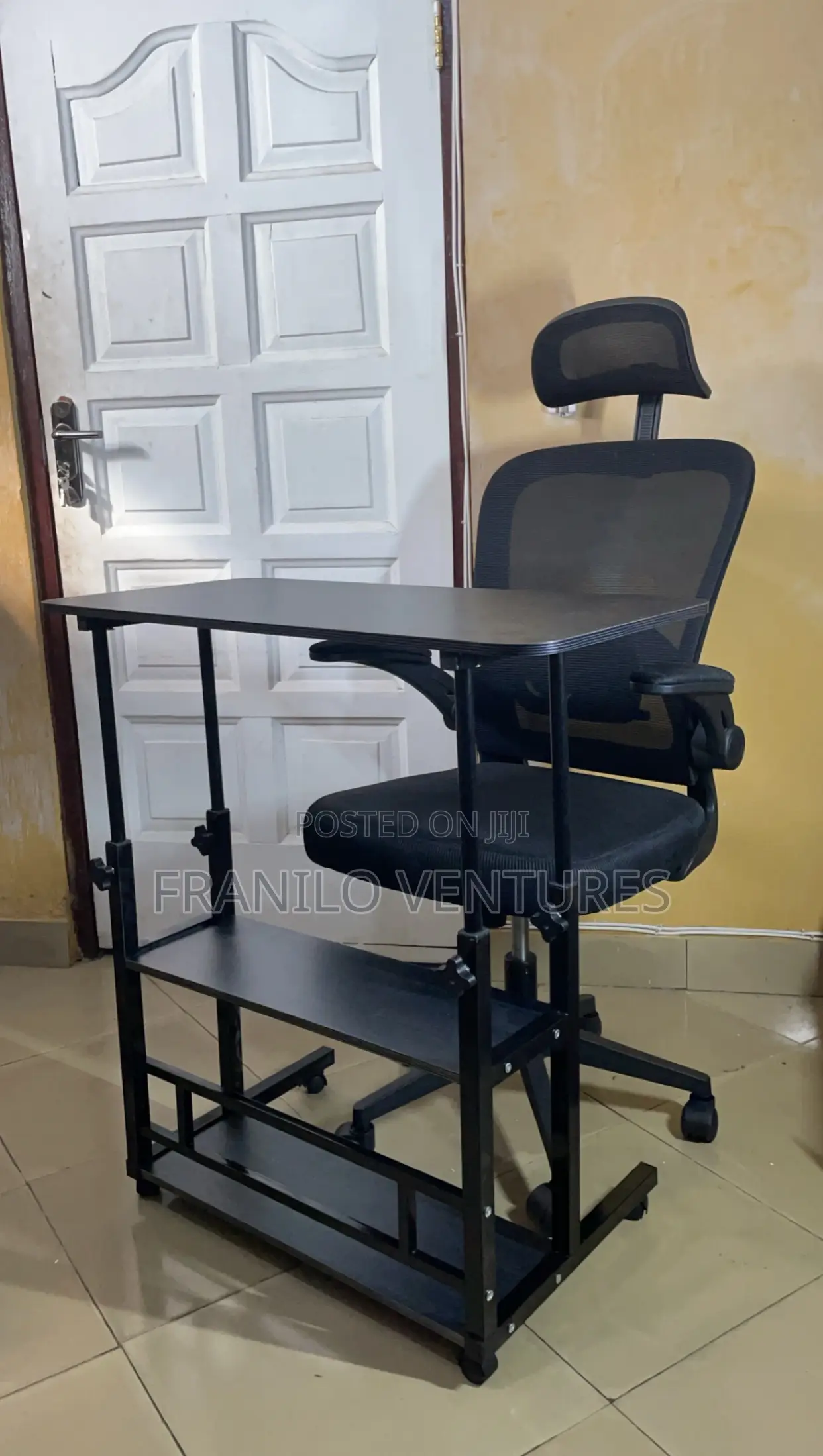 Adjustable Study Desk With Shelves