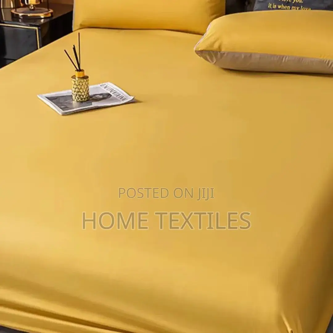 6 Pieces Yellow Bedsheet (1 Fitted,1 Flat Sheet and 4 Pillow Cases)