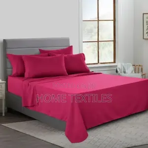 6 Pieces Hot Pink Bedsheet (1 Fitted,1 Flat Sheet and 4 Pillow Cases)