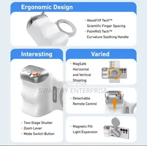 Telesin Ergonomic Shot Magnetic Phone Camera Grip + Fill Light