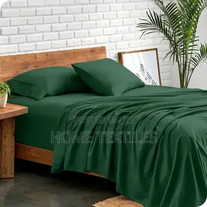 6 Pieces Army Green Bedsheet (1fitted,1 Flat Sheet and 4 Pillowcases)