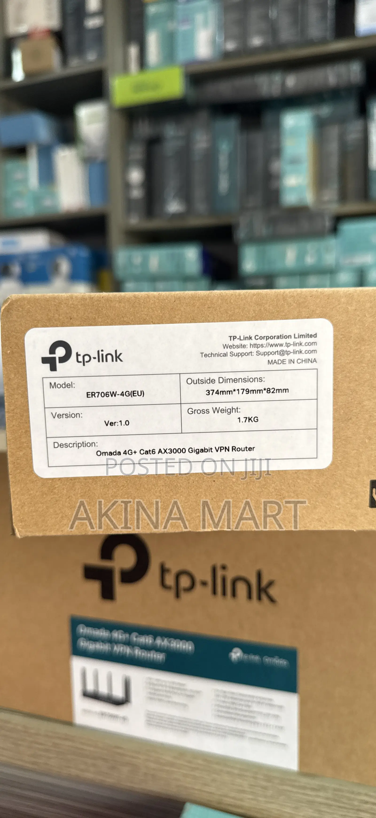 Omada 4g+ Cat6 Ax3000 Gigabit VPN Router Er706w-4g