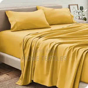 1 Fitted and 1 Flat Yellow Bedsheets With 4 Pillowcases