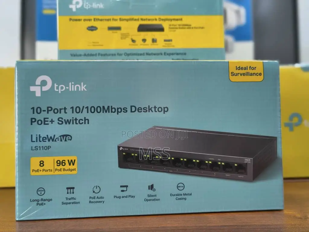 Ls110p Tplink=10-Port 10/100mbps Desktop Switch With 8-Port Poe+
