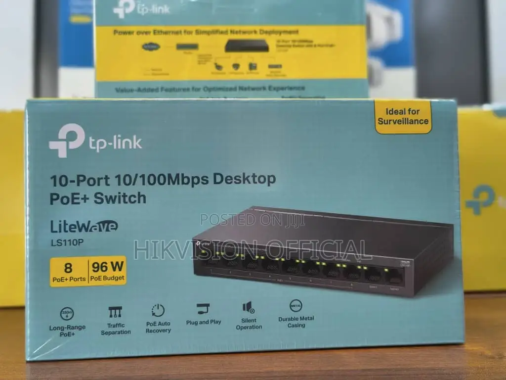 Ls110p Tplink=10-Port 10/100mbps Desktop Switch With 8-Port Poe+