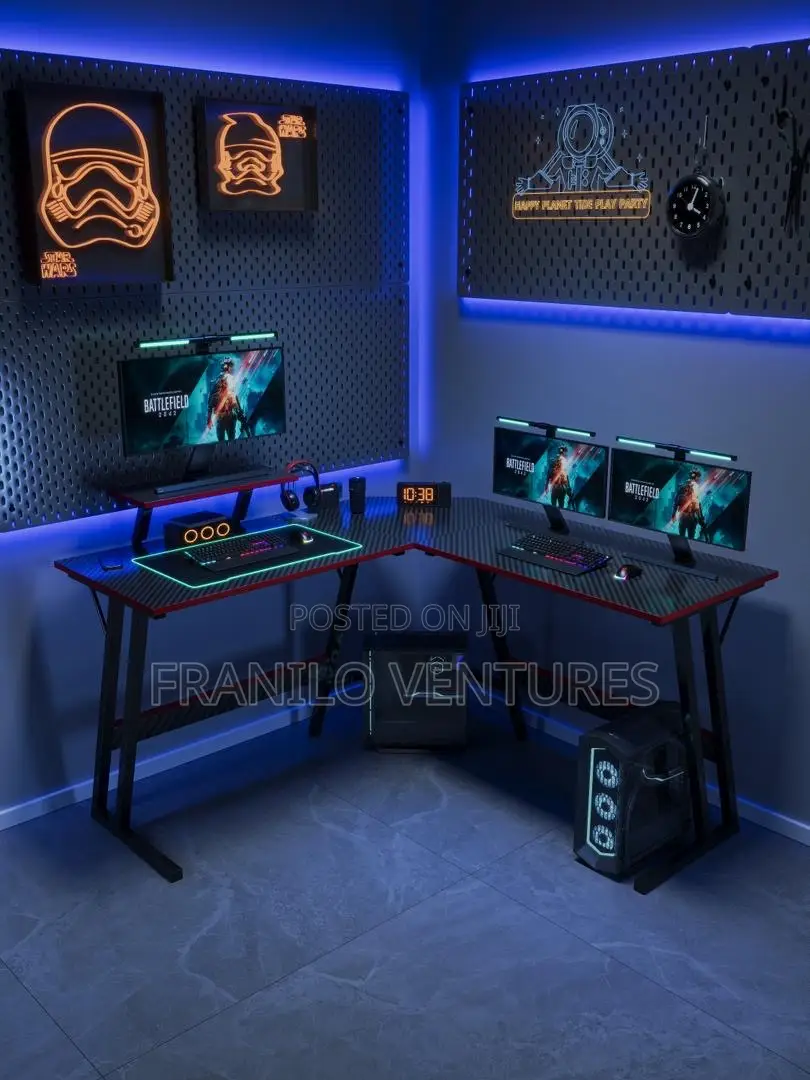 Devoko L- Shaped Gaming Desk With Monitor Stand